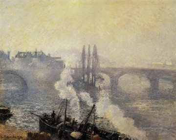 El puente Corneille Rouen niebla matutina 1896 Camille Pissarro Pinturas al óleo